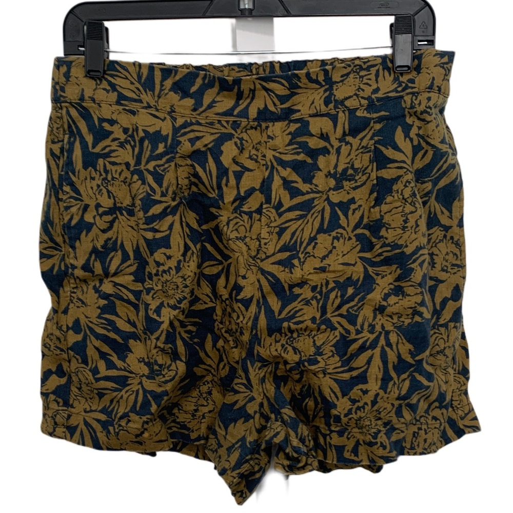 Madewell High Waist Floral Shorts - Blue and Brown
